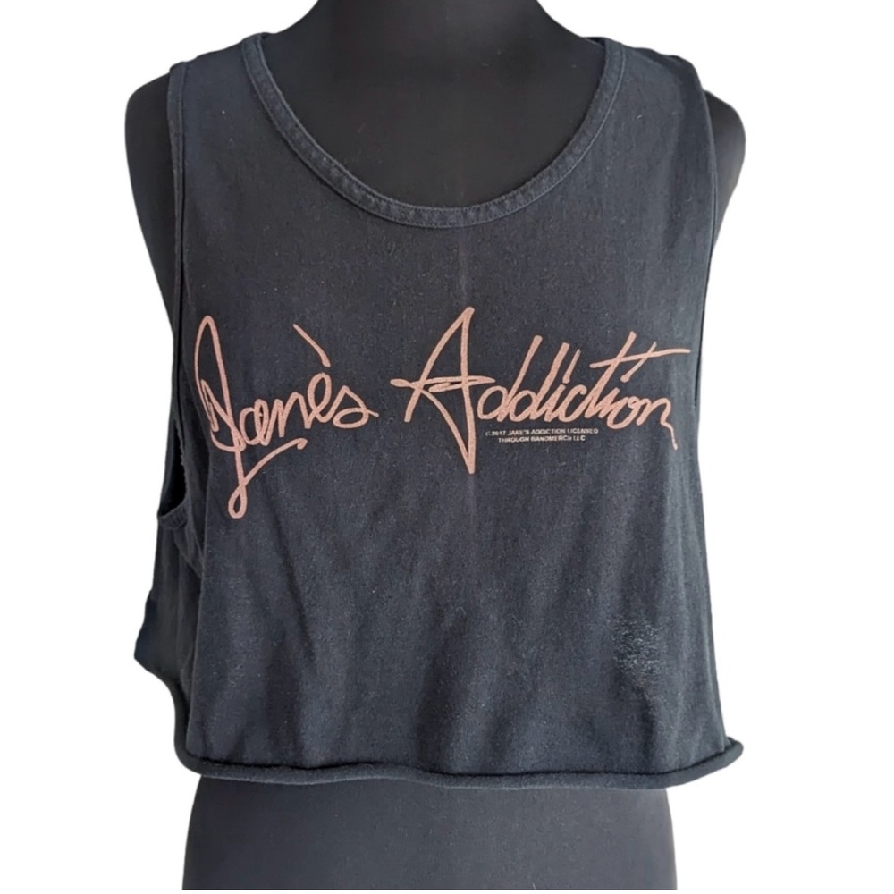 Jane’s Addiction Black and Pink Graphic Crop Top